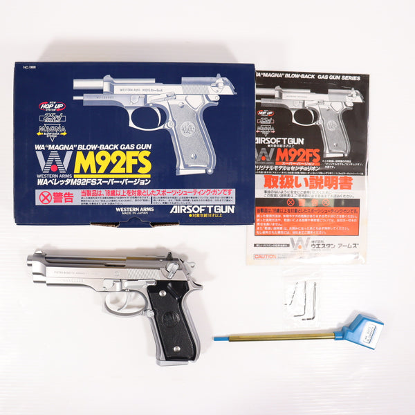 【中古即納】[MIL] WA ウエスタンアームズ ガスブローバック M92FS スーパーバージョン INOX リミテッドステンレスシルバーモデル ABS (18歳以上専用)(19981231)