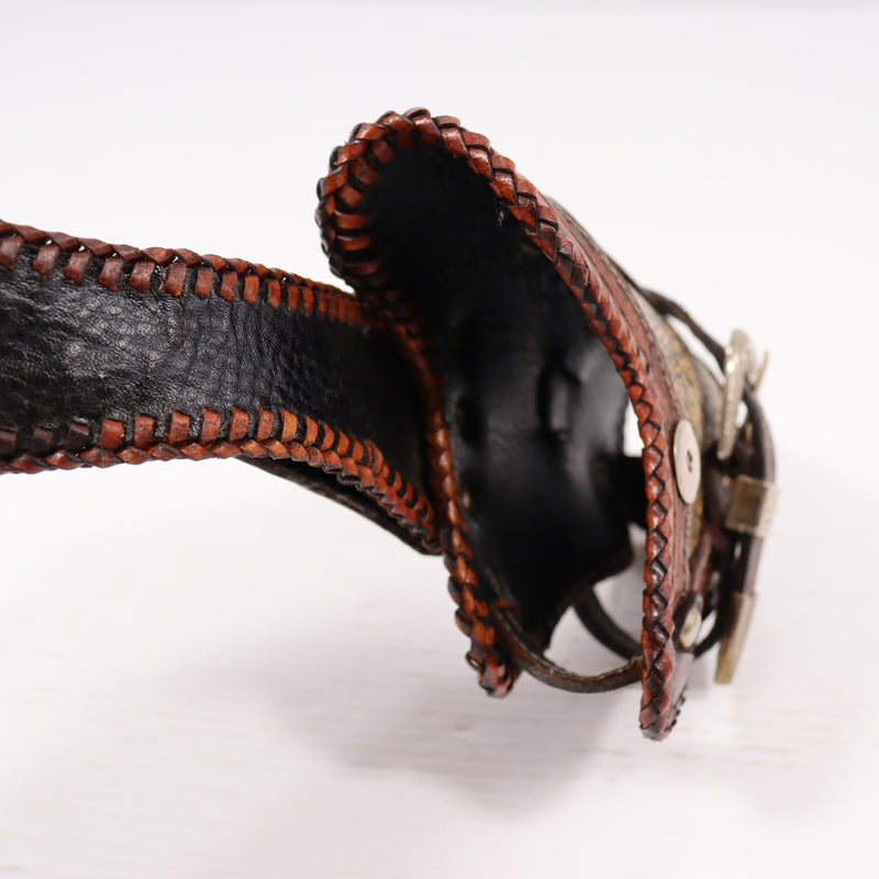 【中古即納】[MIL] ノーブランド ホルスター風 革製 カービングレザー ウォレットホルダー(20150223)