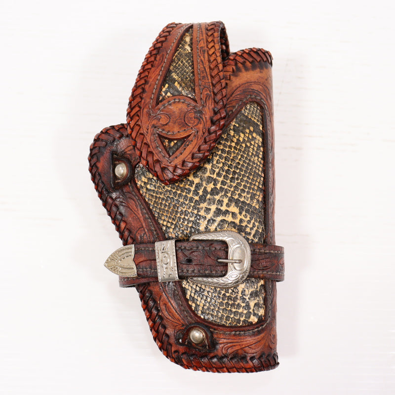 【中古即納】[MIL] ノーブランド ホルスター風 革製 カービングレザー ウォレットホルダー(20150223)