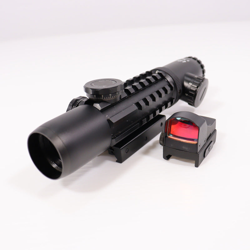 【中古即納】[MIL] HYUGA(ヒューガ) LP-2 3-9×26EL イルミネーションライフルスコープ & ウルトラミニ オープンドットサイトセット(20150223)