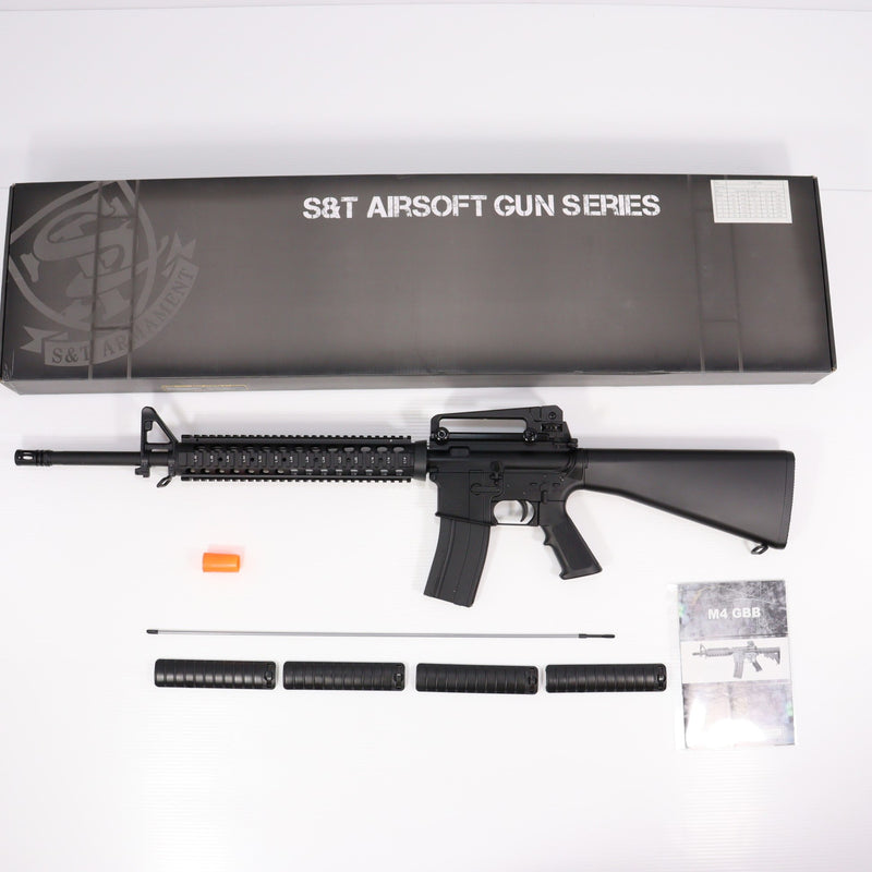 【中古即納】[MIL] S&T ガスアサルトライフル M16A4 RIS スポーツライン FN刻印 BK(ブラック/黒)(ST-GBB-08BK) (18歳以上専用)(20150223)