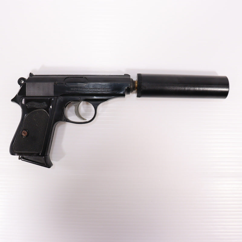 【中古即納】[MIL] マルシン工業 固定スライドガスガン ワルサーPPK サイレンサーセット (ジャンク品) (18歳以上専用)(20150223)
