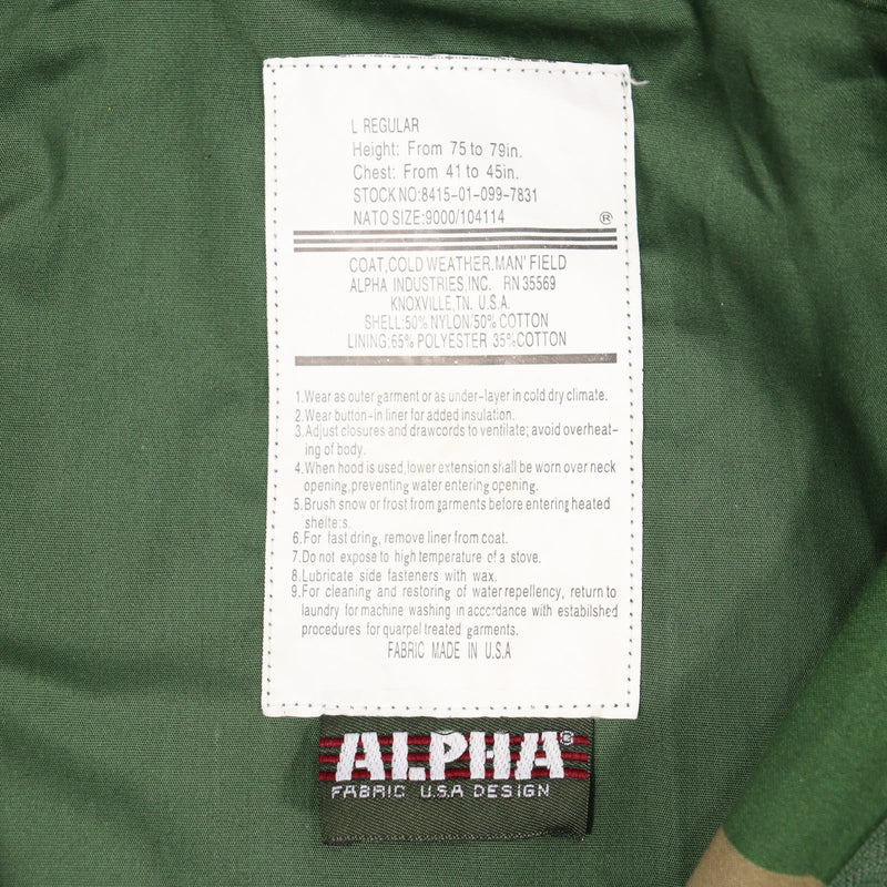 【中古即納】[MIL] ALPHA INDUSTRIES M-65 フィールドジャケット サイズUS.L-R WD(20150223)
