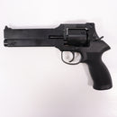 【中古即納】[MIL] マルシン工業 ガスリボルバー 6mmBB Xカートリッジ マテバ 6インチ マットブラックABS ブラックラバー塗装プラグリップ仕様 (18歳以上専用)(20230421)