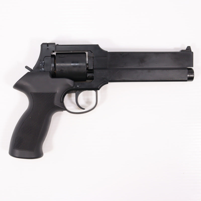 【中古即納】[MIL] マルシン工業 ガスリボルバー 6mmBB Xカートリッジ マテバ 6インチ マットブラックABS ブラックラバー塗装プラグリップ仕様 (18歳以上専用)(20230421)