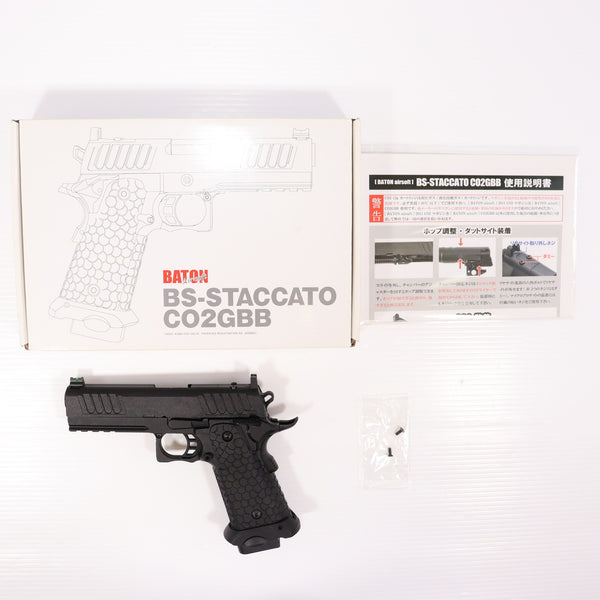 【中古即納】[MIL] BATON airsoft(バトンエアソフト) CO2ガスブローバック BS-STACCATO(スタッカート) CO2GBB 【JASG認定】(BS-STACCATO) (カスタム品) (18歳以上専用)(20110119)