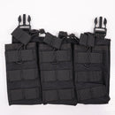 【中古即納】[MIL] ノーブランド タクティカルベスト/プレートキャリア用 M4/M16 オープントップ トリプルマガジンポーチ・フロントパネル BK(ブラック/黒)(20150223)