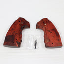 【中古即納】[MIL] Altamont(アルタモント) コルトパイソン用 オーバーサイズ 木製グリップ フィンガーグルーブ チェッカー COLTメダリオン レッド(20150223)