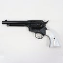 【中古即納】[MIL] マルシン工業 ガスリボルバー 6mmBB 新型パッキンXカートリッジ コルト SAA.45 1st Gen. Late アーティラリー マットブラックABS パールプラグリップ仕様 (18歳以上専用)(20251031)