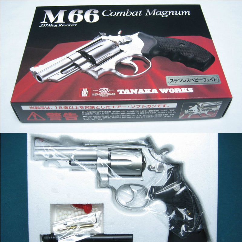 【新品即納】[MIL]タナカ ガスリボルバー S&W M66 4インチ ステンレス HW (18歳以上専用)(20150223)