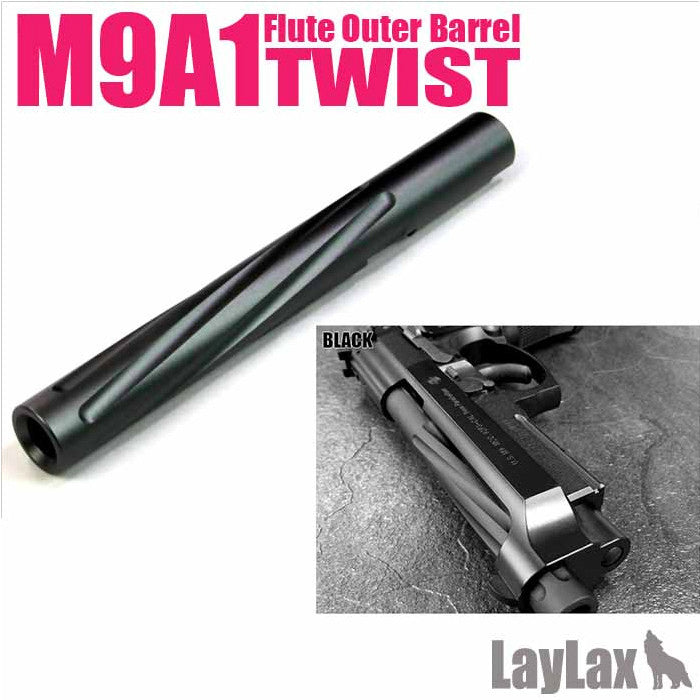 【新品即納】[MIL]ライラクス マルイ M9A1 フルートアウターバレル ツイストタイプ ブラック(20150223)