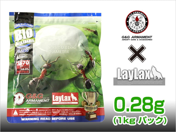 【新品即納】[MIL]ライラクス G&G × LayLax コラボ バイオBB弾 0.28g 1kg(20150223)