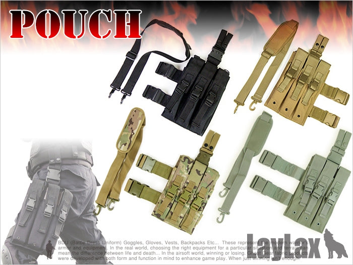 【新品即納】[MIL]LayLax(ライラクス)P90 3wayマガジンポーチ TAN(20150223)
