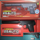 【新品即納】[MIL]クラウンモデル ポケットハンドガン エアーコッキング No.09 25AUTO(25オート) サイレンサー付き(10歳以上専用)(20160312)