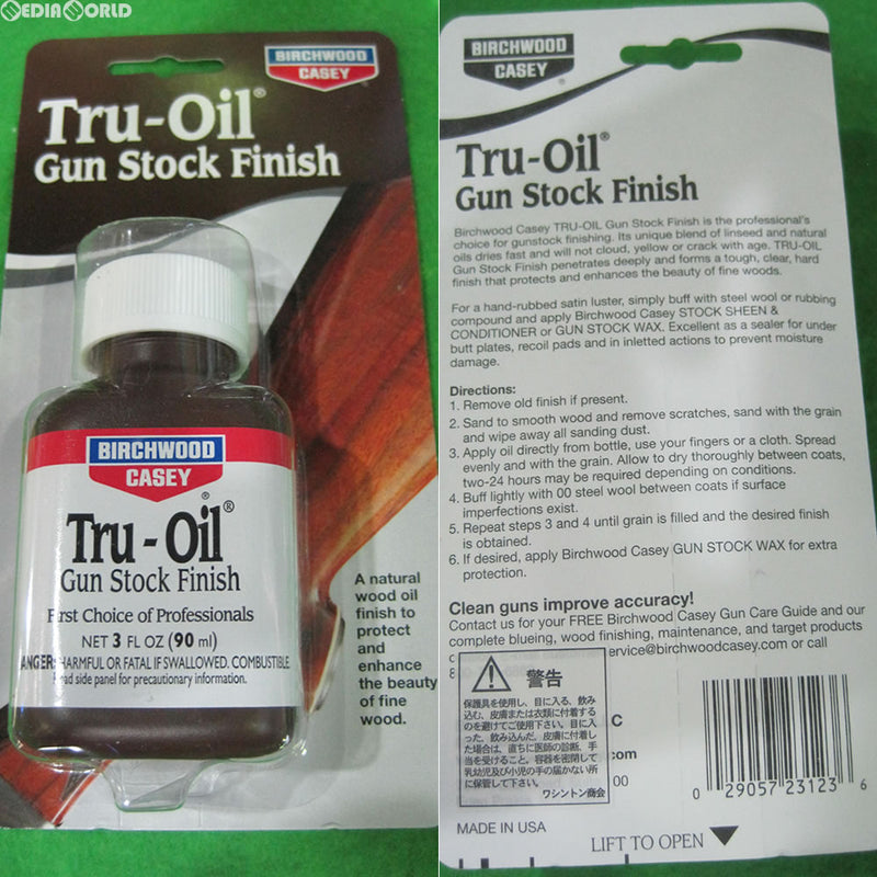 【新品即納】[MIL]BIRCHWOOD(バーチウッド) Tru-Oil(トゥルーオイル) 木製用 Gun Stock Finish(ガンストックフィニッシュ) 90ml(20111105)