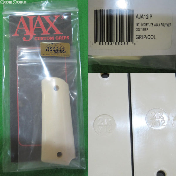 【新品即納】[MIL]AJAX 1911 GRIP IVORYLITE POLYMER CUSTOM 1911 グリップ アイボリーライト ポリマー カスタム(AJA12IP)(20160810)