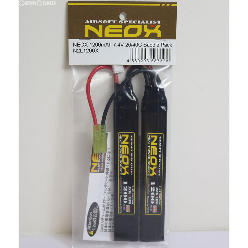 【新品即納】[MIL]NEOX 電動ガン専用リポバッテリー7.4V 2S 1200mAh セパレート(N2L1200X)(20150430)