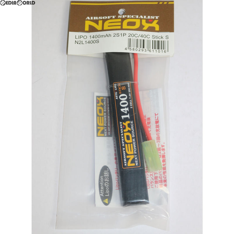 【新品即納】[MIL]NEOX 電動ガン専用リポバッテリー7.4V 2S 1400mAh スティックS(N2L1400S)(20170912)