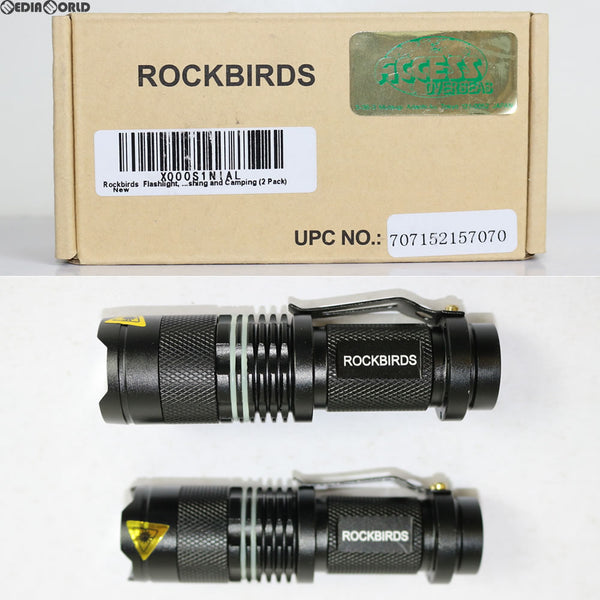 【新品即納】[MIL]RockBirds A100 ミニスーパーブライト 3モード タクティカルフラッシュライト(2パック)(20171013)