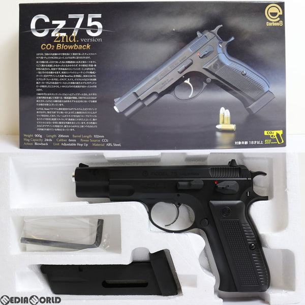 【新品即納】[MIL]Carbon8(カーボネイト) CO2 ガスブローバック Cz75 2nd.ver ABS樹脂スライド(CB01BK) (18歳以上専用)(20171118)