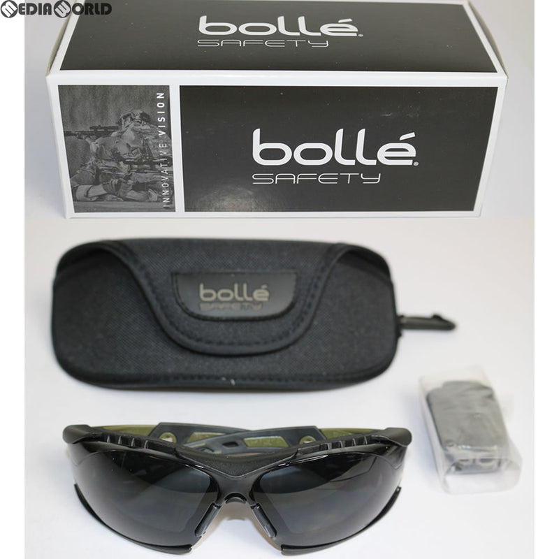 【新品即納】[MIL]bolle SAFETY(ボレーセーフティ) RUSH Plus(ラッシュ プラス) ODカラーVer. スモークレンズ グラス(1662302A-H)(20170831)