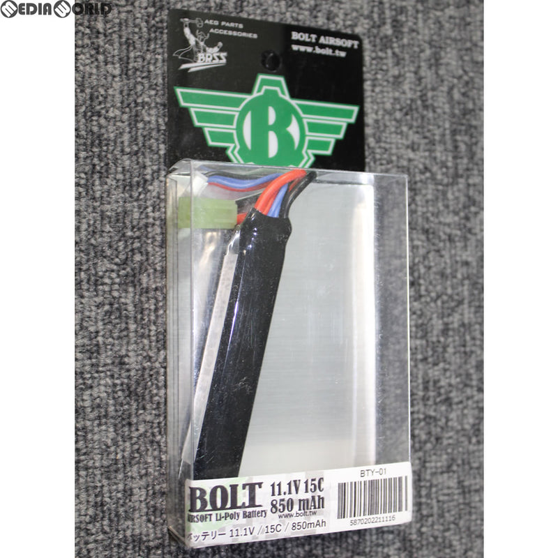 【新品即納】[MIL]BOLT AIRSOFT(ボルトエアソフト) 1S LiPoバッテリー(リポバッテリー) 11.1V 15C 850mAh(BA1115850)(20170630)