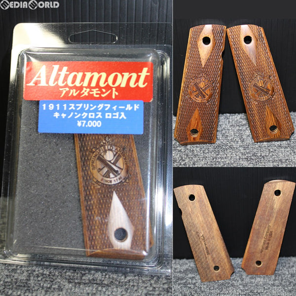 【新品即納】[MIL]Altamont(アルタモント) ガバメント用 スプリングフィールド ダイヤチェッカー グリップ クロスキャノンWN(20150223)