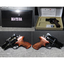 【新品即納】[MIL]マルシン工業 ガスリボルバー マテバリボルバー 3インチショートバレル&ショートグリップ Wディープブラック ABS 木製ブナグリップ仕様 (18歳以上専用)(20181221)