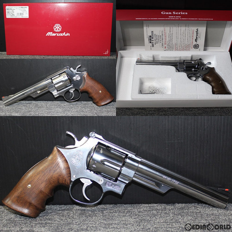 【新品即納】[MIL]マルシン工業 ガスリボルバー S&W(スミスアンドウエッソン) M629 6.5インチ 6mmBB・Xカートリッジ仕様 シルバーABS 木製グリップ付 (18歳以上専用)(20190122)