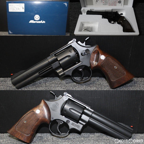 【新品即納】[MIL]マルシン工業 ガスリボルバー S&W M629 クラシック 6mmBB・Xカートリッジ仕様 ブラックABS ハーフチェッカー木製グリップ (18歳以上専用)(20190214)