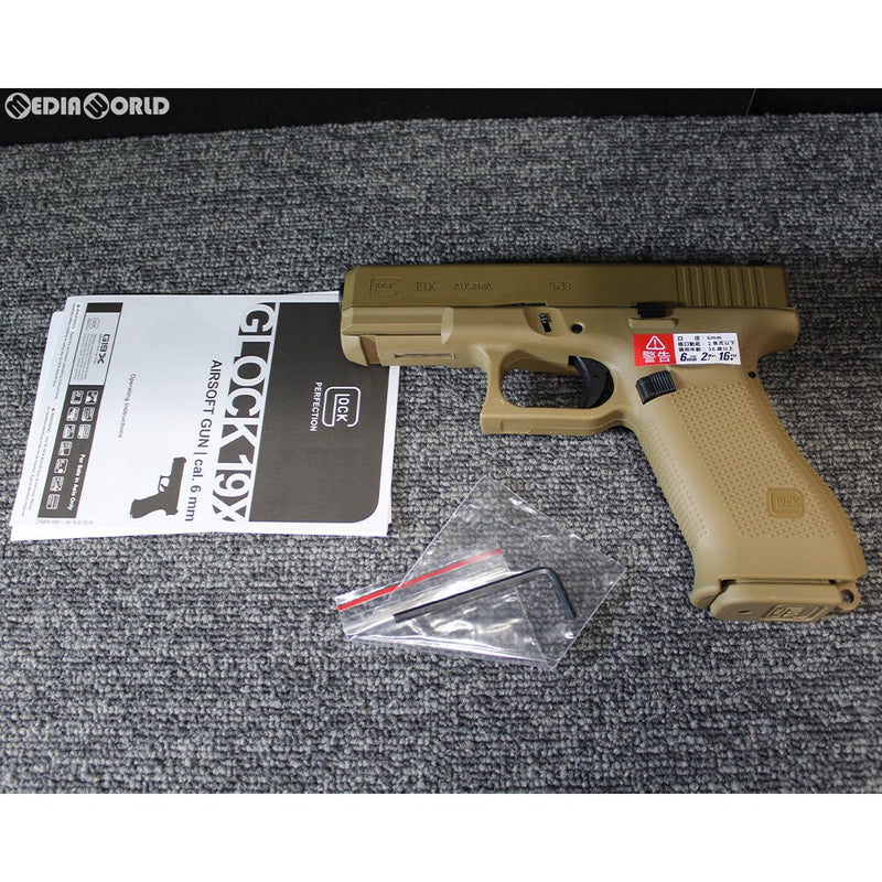 【新品即納】[MIL]UMAREX(ウマレックス)/VFC GlockAirsoft ガスブローバック G19X TAN(タン)(UM3J-G19X-TN01) (18歳以上専用)(20190614)