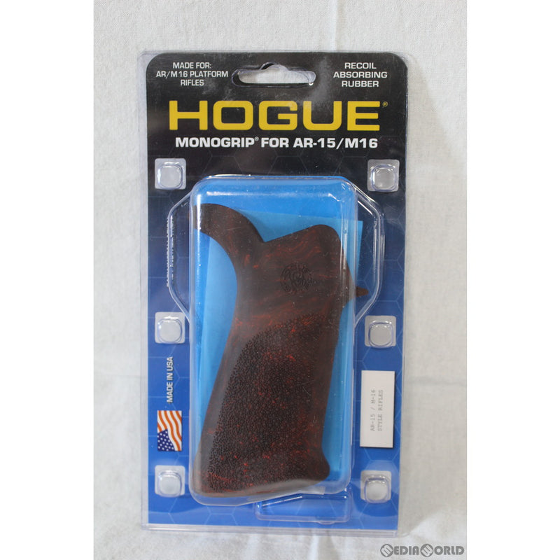 【新品即納】[MIL]HOGUE(ホーグ) AR-15用 ビーバーテイルラバーグリップ フィンガーグルーブ無 RED(レッドラヴァ)(