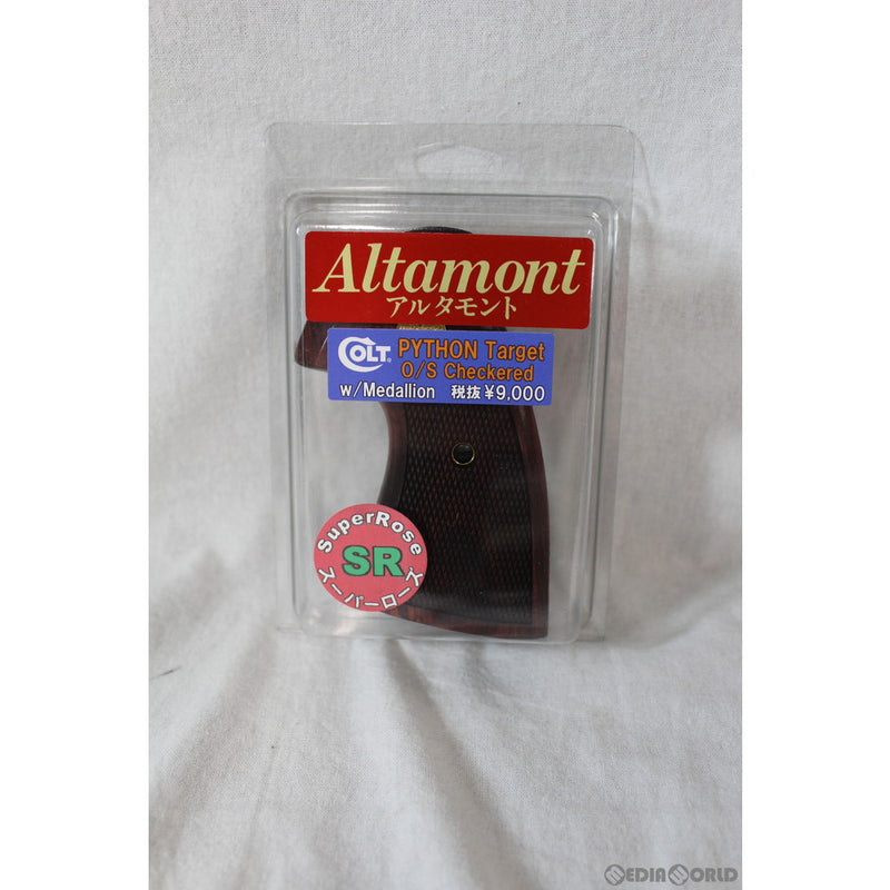 【新品即納】[MIL]Altamont(アルタモント) パイソン用 ターゲット O/S チェッカー 木製グリップ コルトメダリオン入り RW(ローズウッド) スーパーローズ赤(20191022)