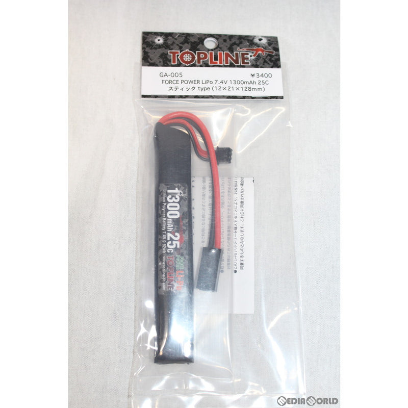 【新品即納】[MIL]TOPLINE(トップライン) FORCE POWER(フォースパワー) リポバッテリー LIPO 7.4V 1300mAh 25C スティックタイプ(GA-005)(20191116)