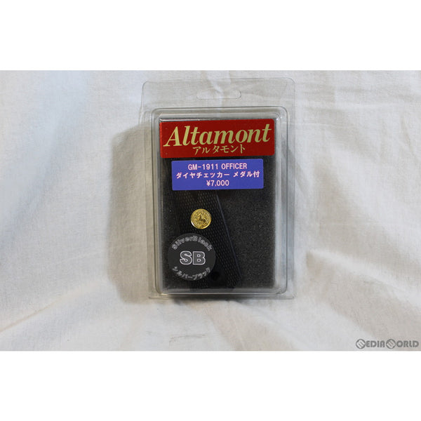 【新品即納】[MIL]Altamont(アルタモント) 1911オフィサー用 ダイヤチェッカー 木製グリップコルトメダリオン入り・SB(シルバーブラック)黒(20200124)