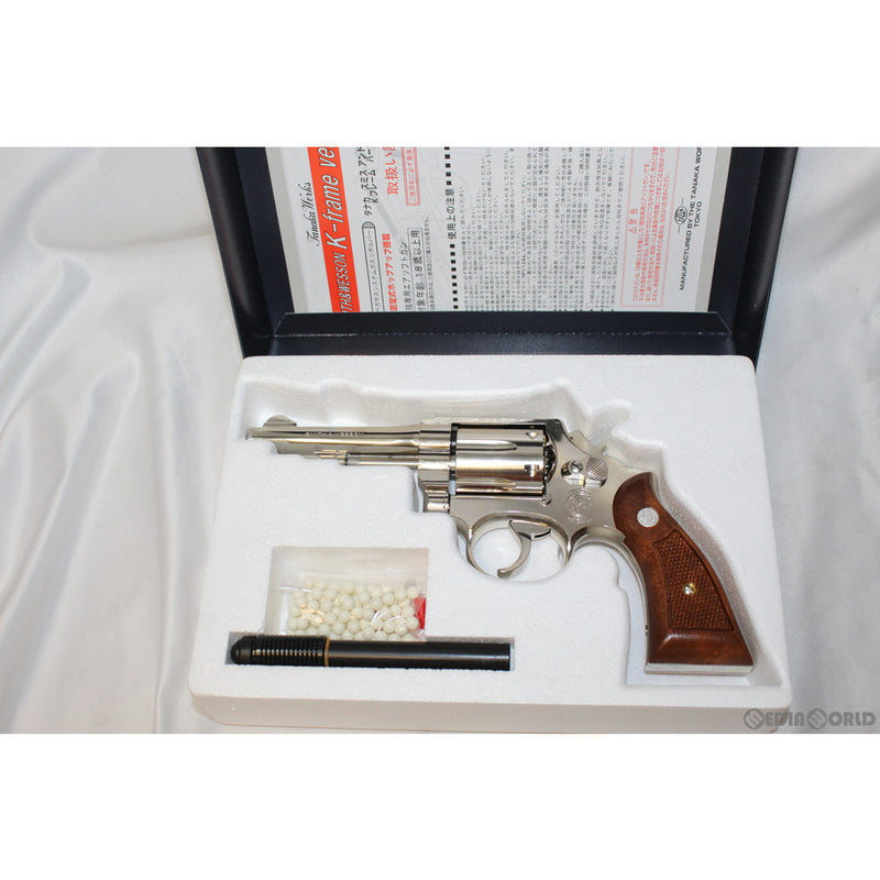 【新品】【お取り寄せ】[MIL]タナカワークス ガスリボルバー S&W(スミスアンドウエッソン) M10 ミリタリー&ポリス 4インチ ニッケルフィニッシュ Ver3 (18歳以上専用)(20200314)