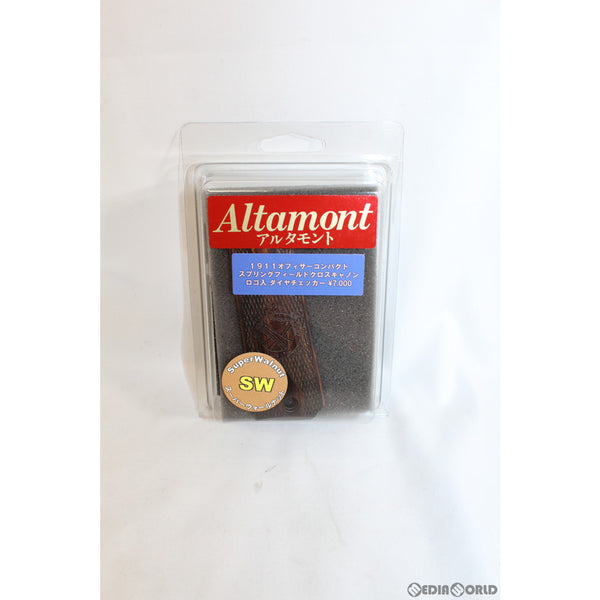 【新品即納】[MIL]Altamont(アルタモント) 1911用 SFA オフィサーコンパクト クロスキャノン グリップ ダイヤ WN(ウォールナット)(20150223)