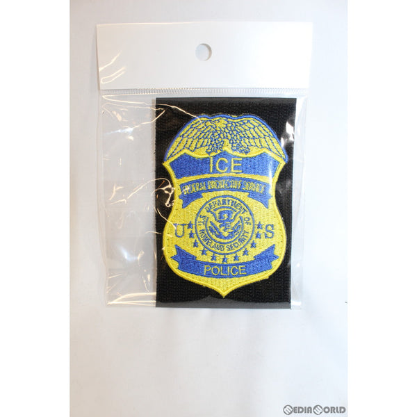 【新品即納】[MIL]ノーブランド ポリスレプリカパッチ ICE POLICE Badge Patch イエロー(PRP6)(20150223)