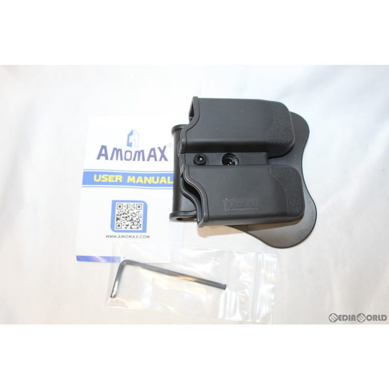 【新品即納】[MIL]AMOMAX(アモマックス) ダブルマガジンポーチ(P226/M9/CZ P-09 CO2マガジン) BK(ブラック/黒)(AM-MP-P2)(20210424)