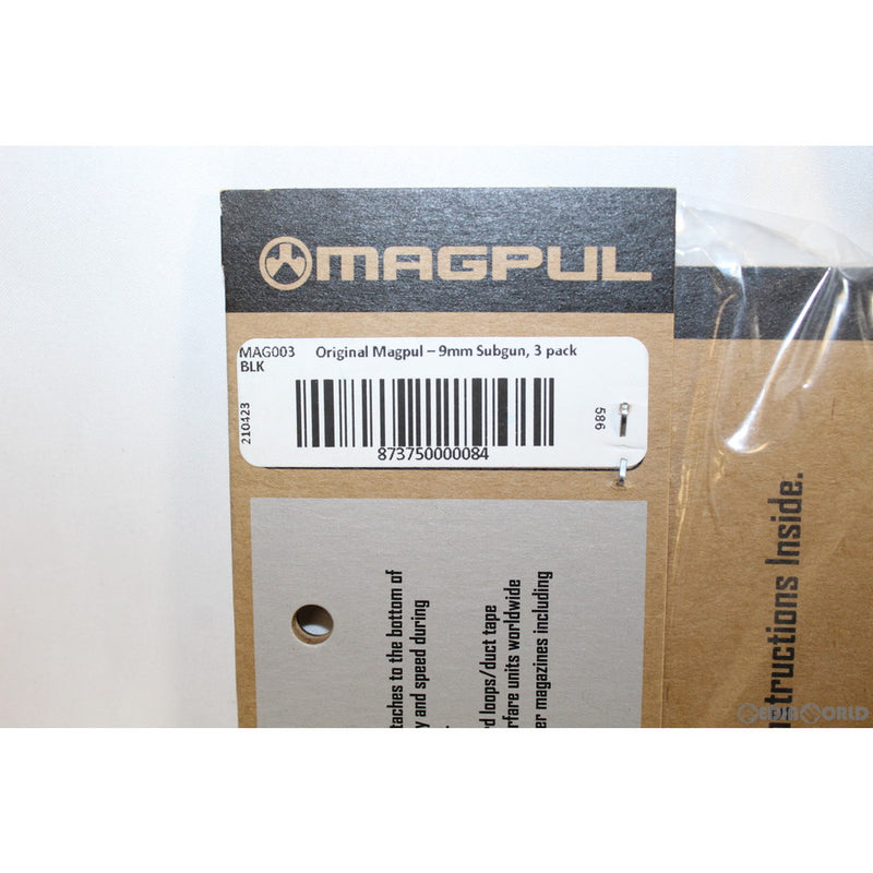 【新品即納】[MIL]MAGPUL(マグプル) オリジナル マグプル 9mm用 3本セット ブラック(MPIMAG003BK)(20210612)