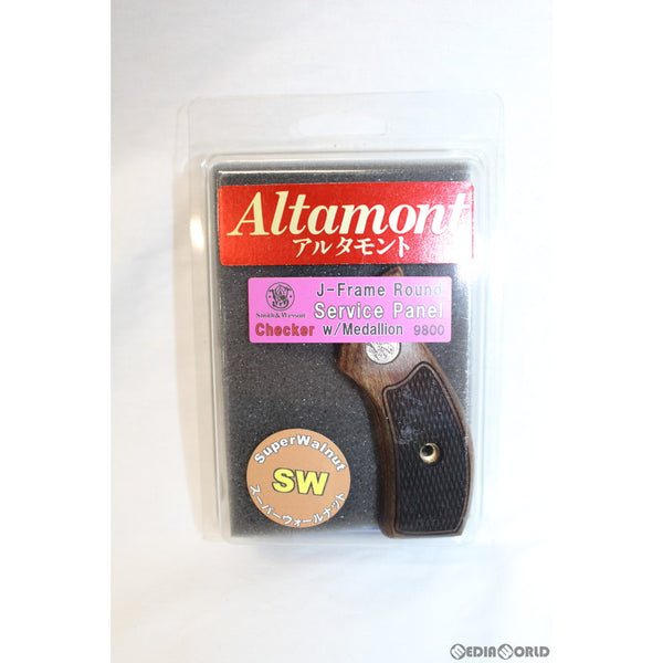 【新品即納】[MIL]Altamont(アルタモント) Jフレームラウンド・サービスパネル・チェッカー・メダル付・SW茶 グリップ(20211212)