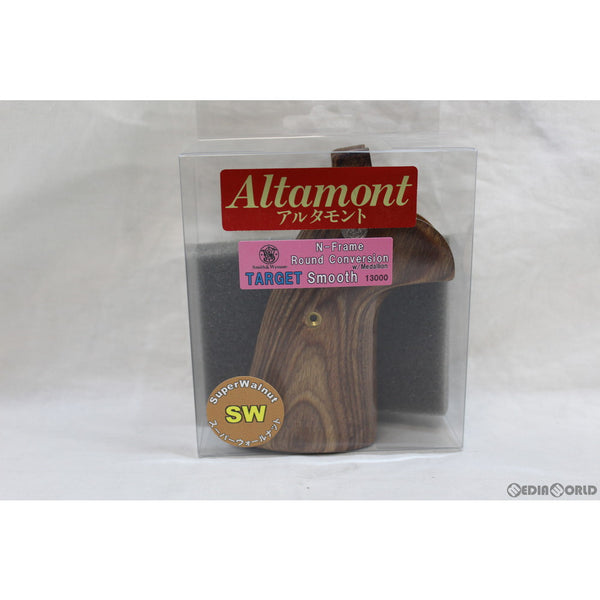 【新品即納】[MIL]Altamont(アルタモント) S&W(スミスアンドウェッソン) Nフレームラウンド用 コンバージョン・ターゲット スムース・メダリオン付・SW茶系 グリップ(20220118)