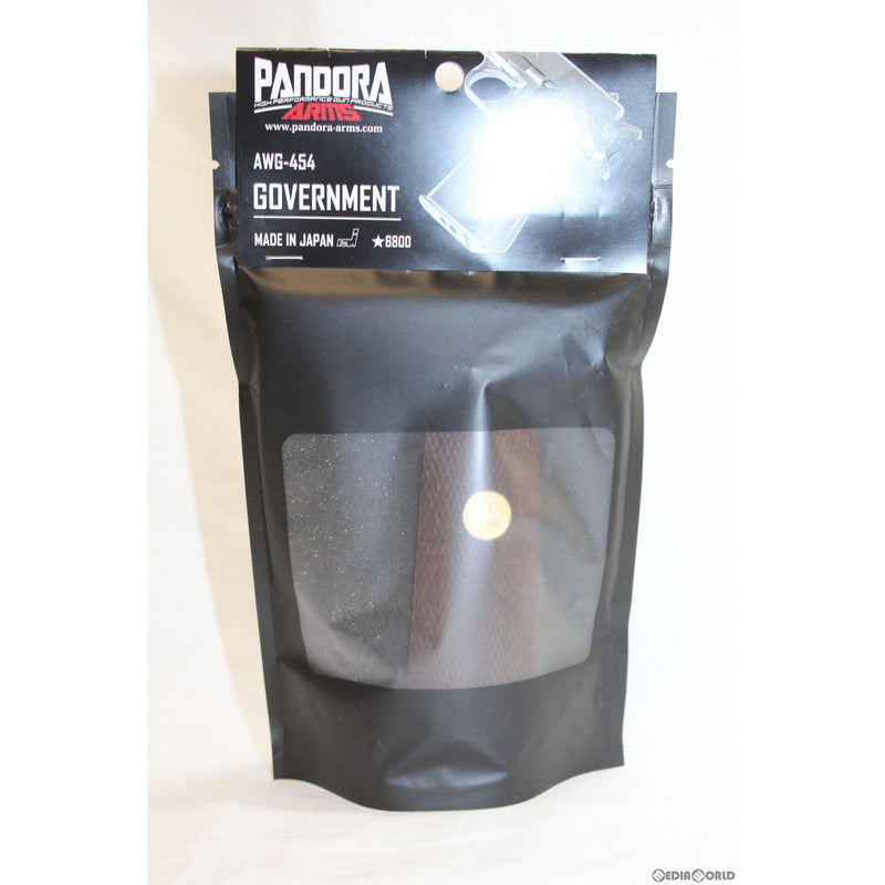 【新品即納】[MIL]PANDORA ARMS(パンドラアームズ) ウッドグリップ ガバメント/45オート フルチェッカーメダル/ブラウン(AWG-454)(20220326)