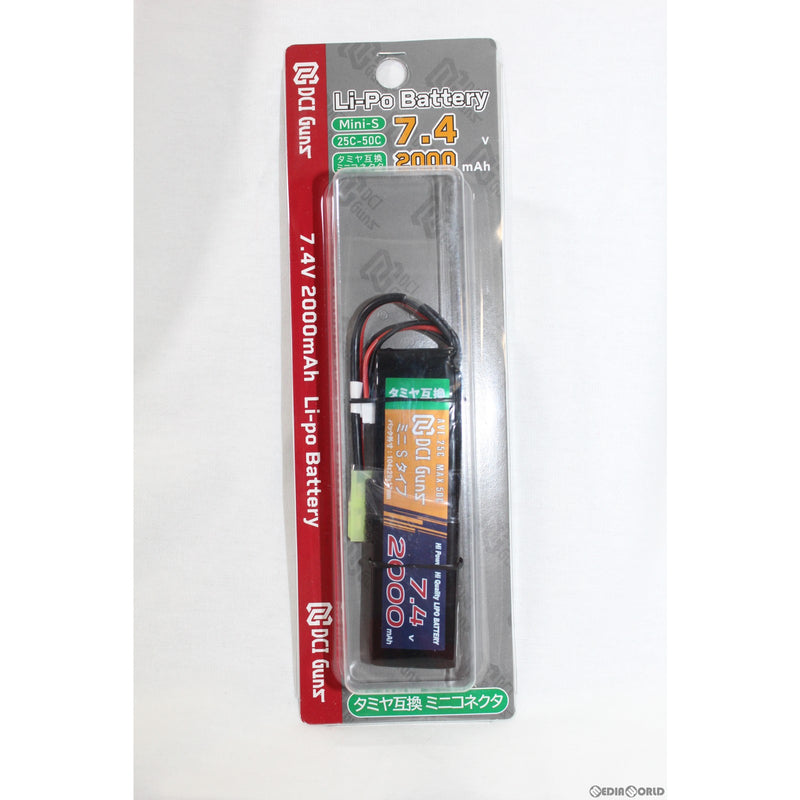 【新品即納】[MIL]DCI GUNS(DCIガンズ) 電動ガン用 Lipo ミニSタイプバッテリー 7.4V 2000mAh タミヤコネクター(DCI-25C-2000-2S1P-TMY)(20150223)