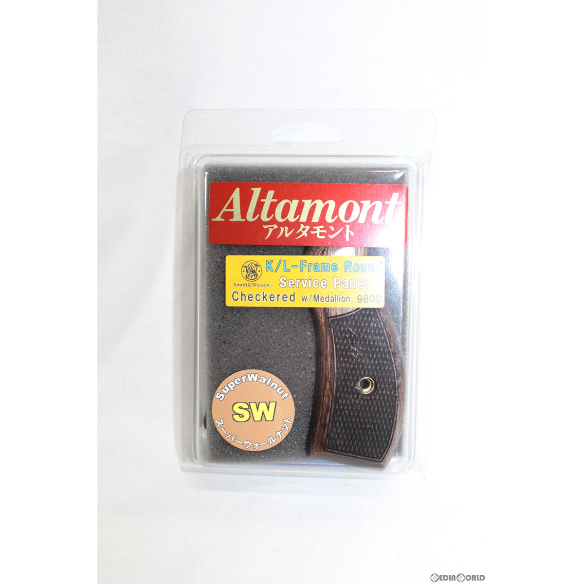 販売価格¥8,300】【新品即納】Altamont(アルタモント) Kフレームラウンドバット用 サービスパネル・メダル付・チェッカー・SW茶 グリップ  ｜【エアガン・ミリタリーグッズ通販】撃鉄