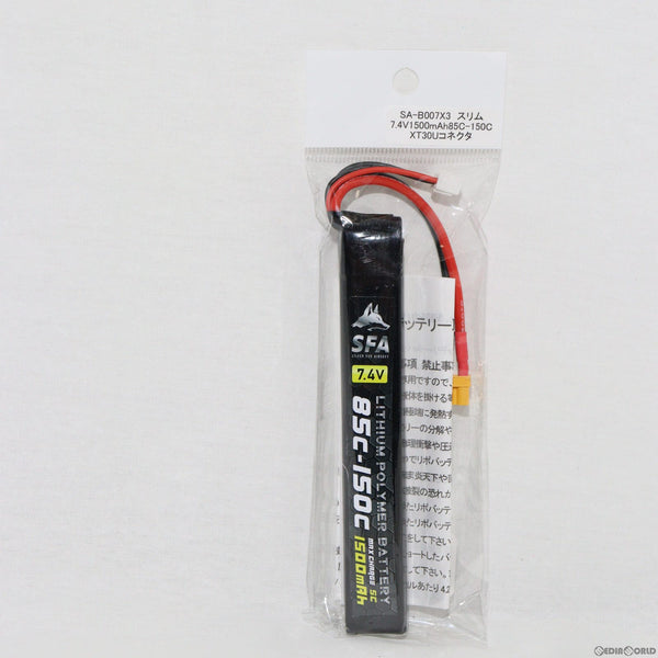 【新品即納】[MIL]SFA 7.4V1500mAh 85C-150C スリムタイプ T字コネクタ バッテリー XT30U(SA-B007X30)(20230328)